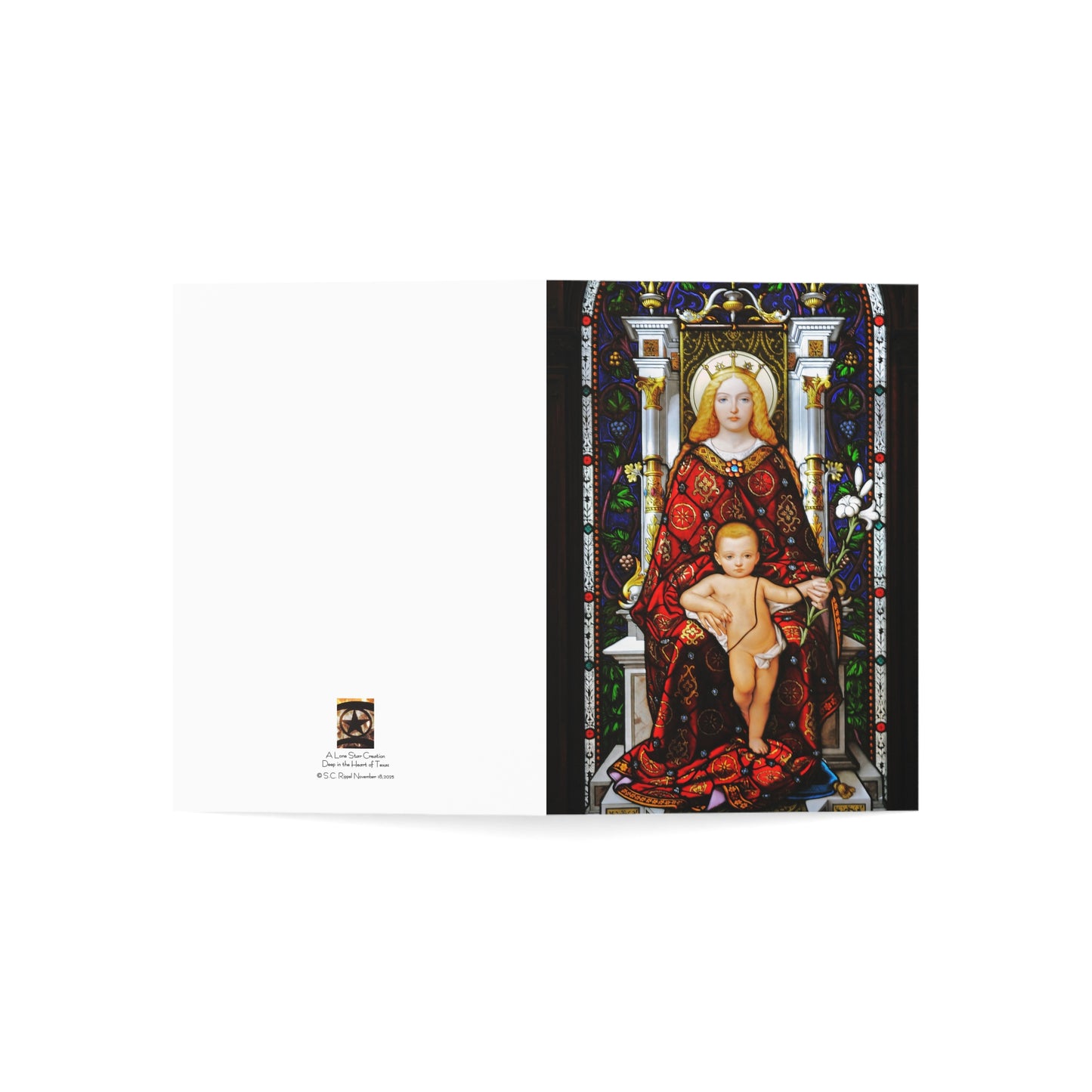 Crowned in Light – Holiday Greeting Card (1/10/30/50 pcs)