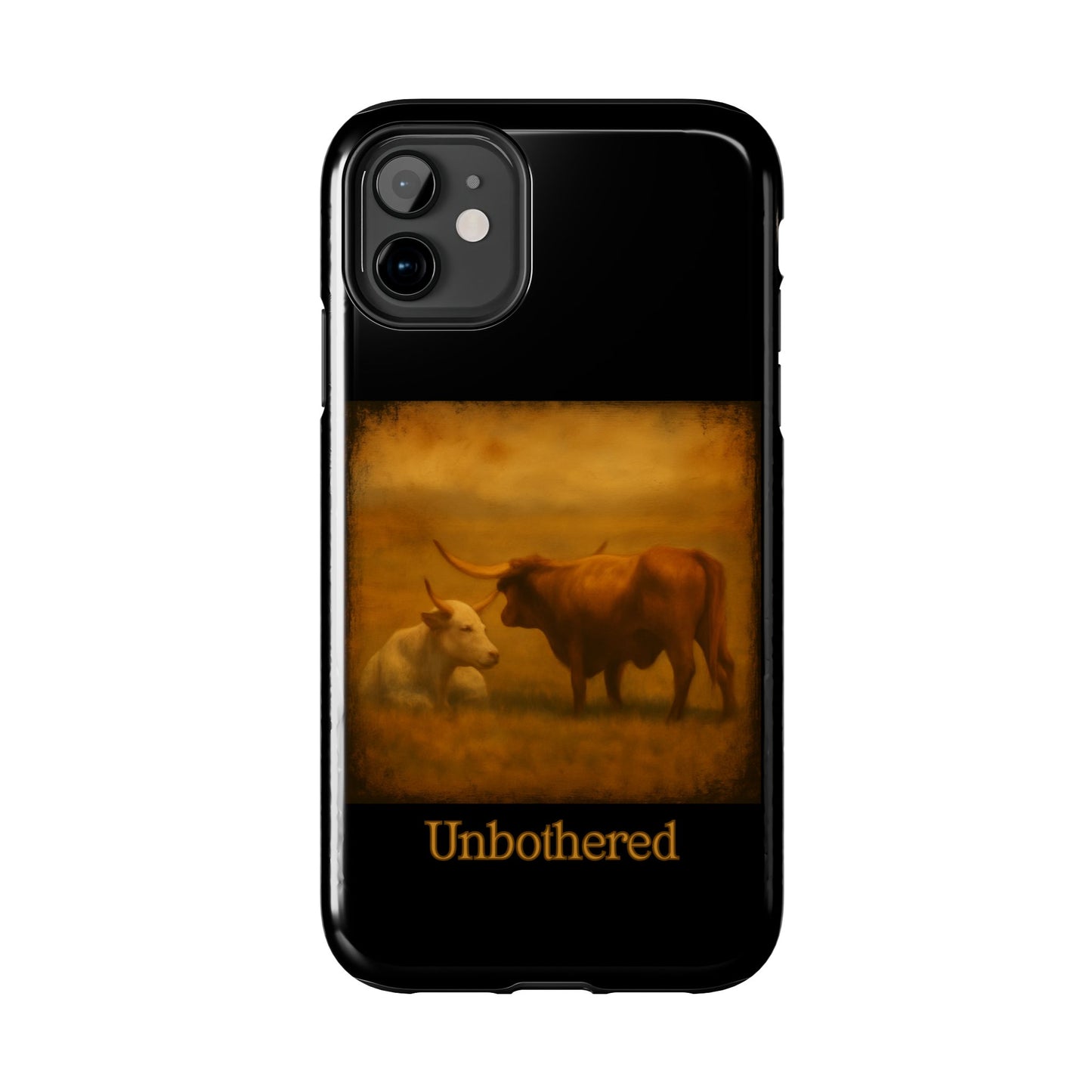 Unbothered Cows phone case | Cow art phone case, pastoral rustic design