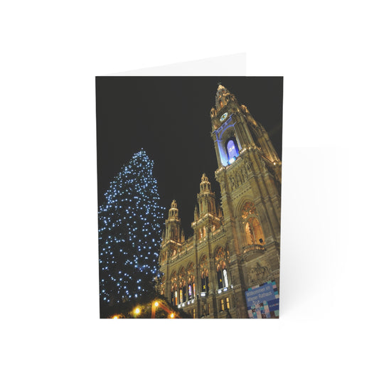Vienna Rathaus Holiday Greeting Card – Gothic Revival Elegance (1/10/30/50 pcs)