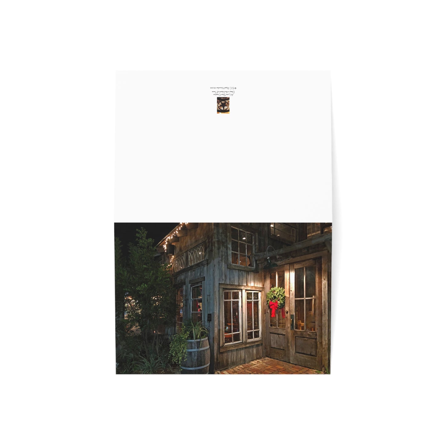 Holiday Hearth – Rustic Christmas Greeting Card (1/10/30/50 pcs)