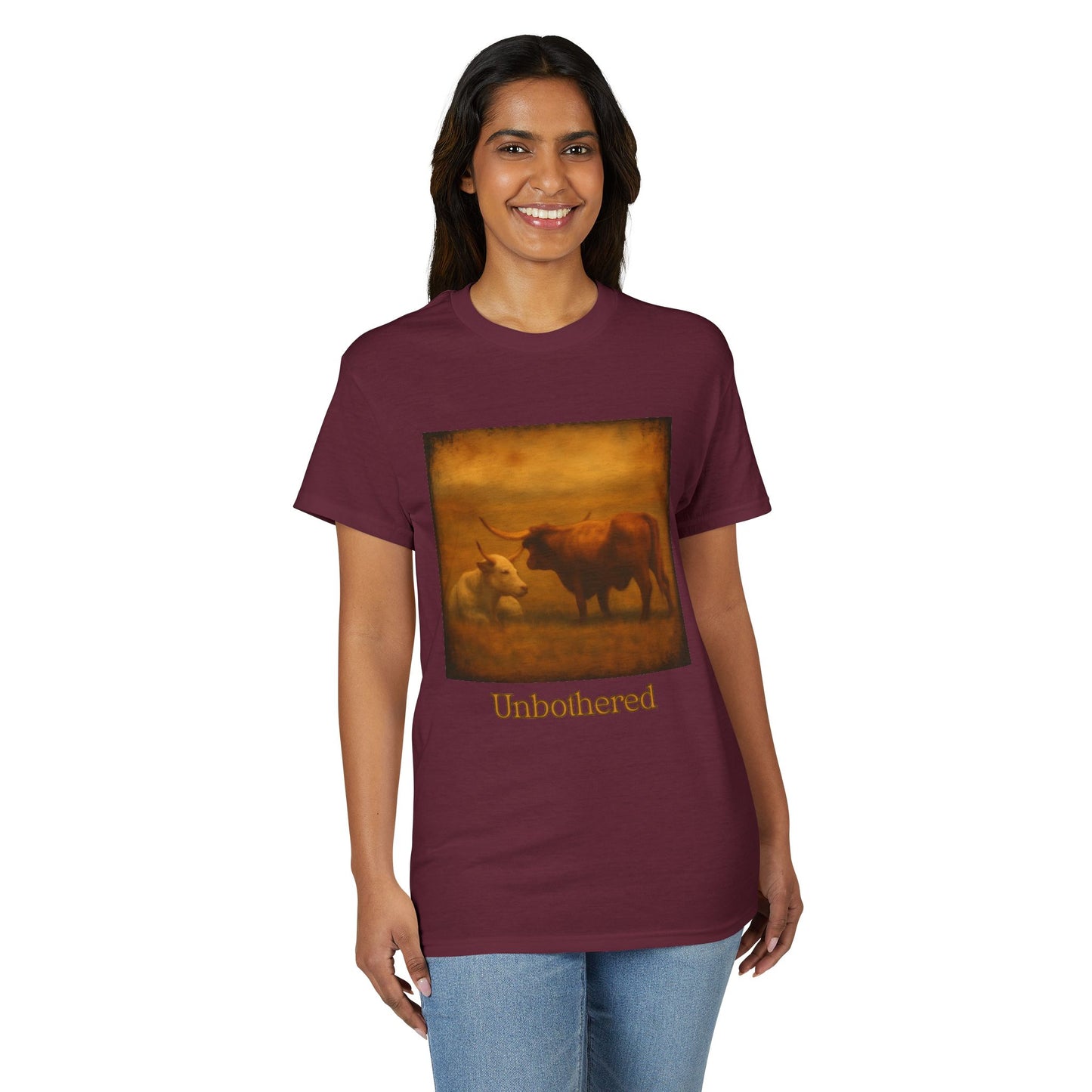 Unbothered Longhorn Art T-Shirt
