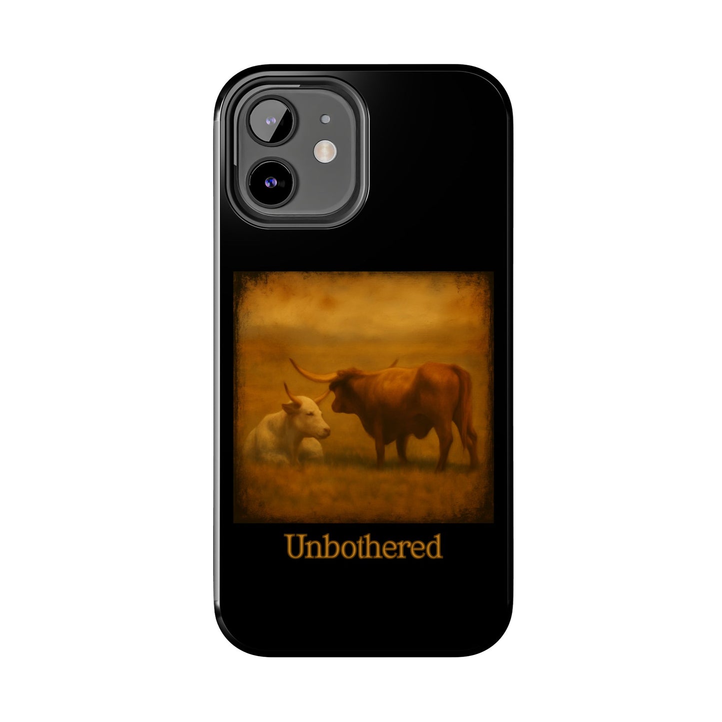 Unbothered Cows phone case | Cow art phone case, pastoral rustic design