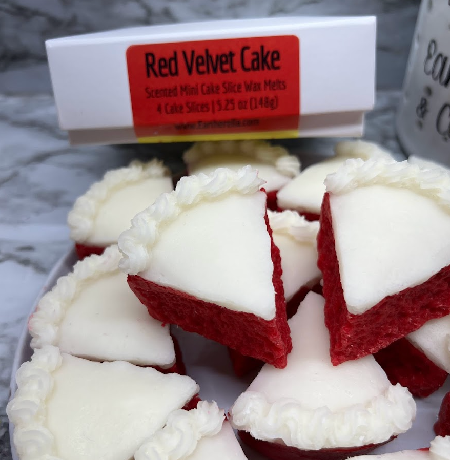RED VELVET CAKE with cream cheese FROSTING | Realistic Wax Melts | 4 Melts | 5.25 oz