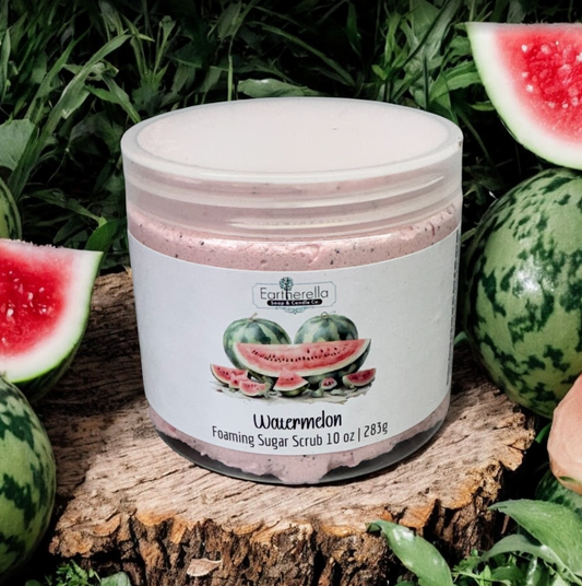 WATERMELON Exfoliating Foaming Sugar Body Scrub, 10 oz jar