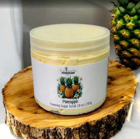 PINEAPPLE Exfoliating Foaming Sugar Body Scrub, 10 oz jar