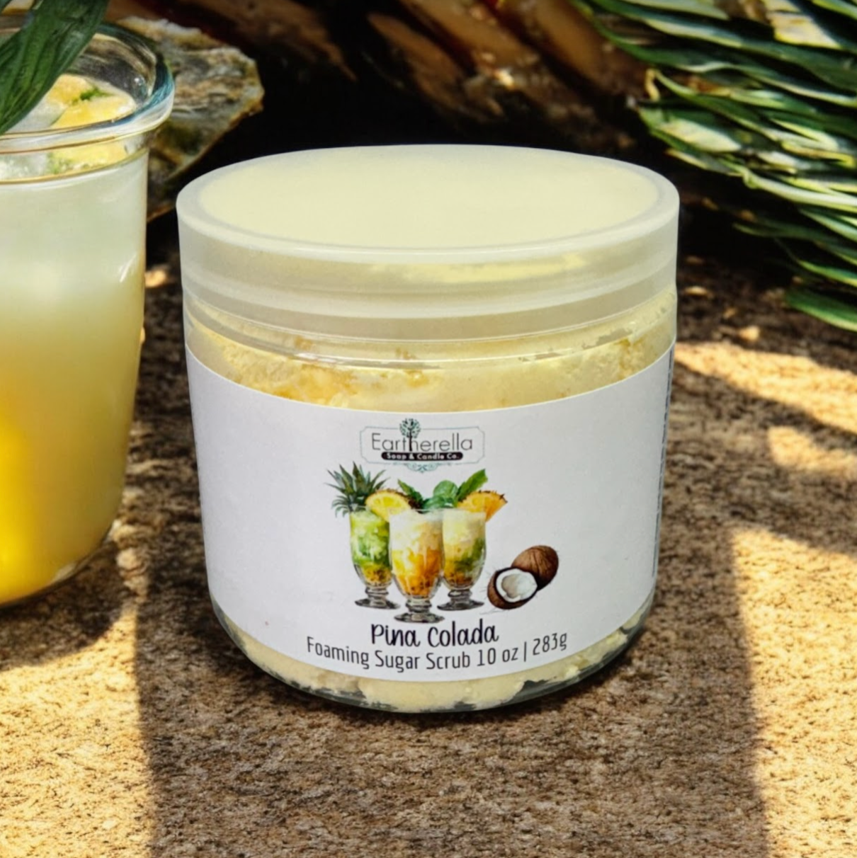 PINA COLADA Exfoliating Foaming Sugar Body Scrub, 10 oz jar