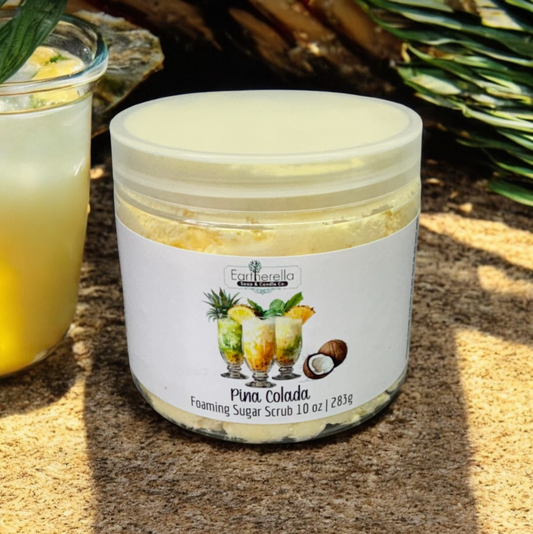 PINA COLADA Exfoliating Foaming Sugar Body Scrub, 10 oz jar
