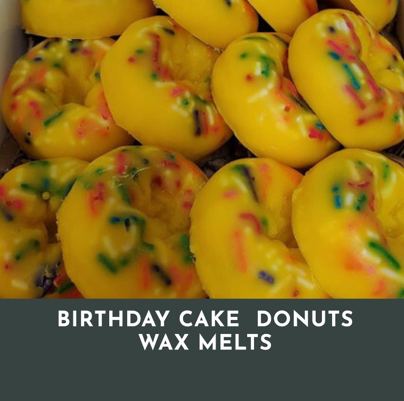 BIRTHDAY CAKE scented DONUT wax melts  with Sprinkles | 9 donuts | 5.25 oz