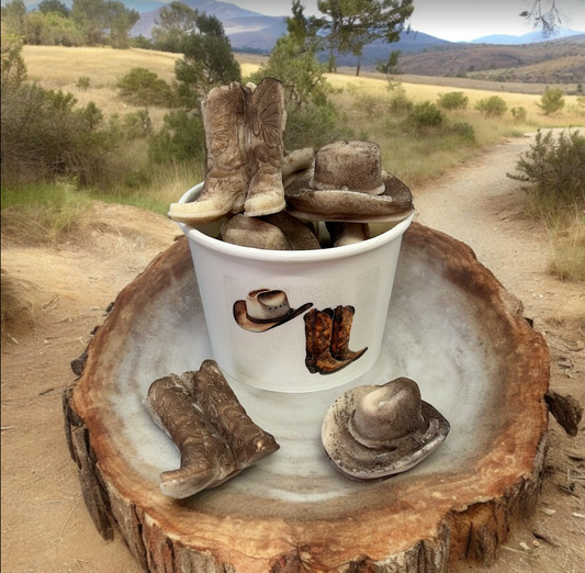 COWBOY COWGIRL BOOTS & HAT wax melts | Suede Embers | 4 oz