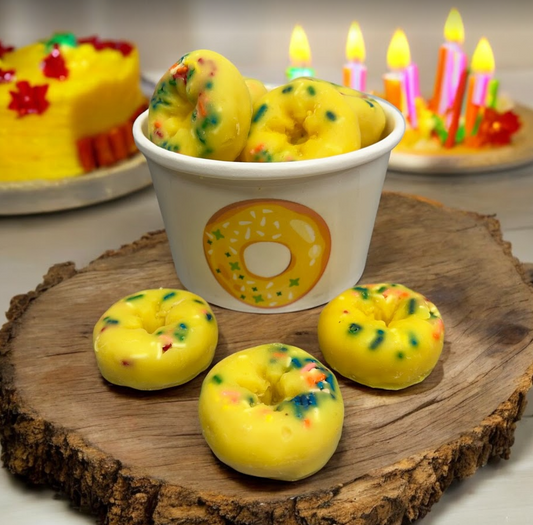 BIRTHDAY CAKE scented DONUT wax melts  with Sprinkles | 9 donuts | 5.25 oz