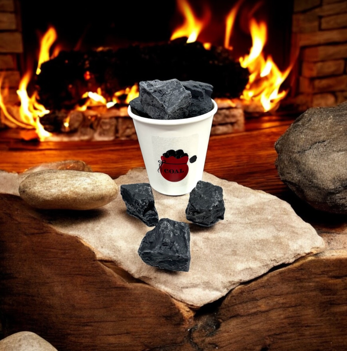 LUMPS OF COAL | Naughty Gag Christmas Gift | Hot Buttered Rum Scent | 6 oz