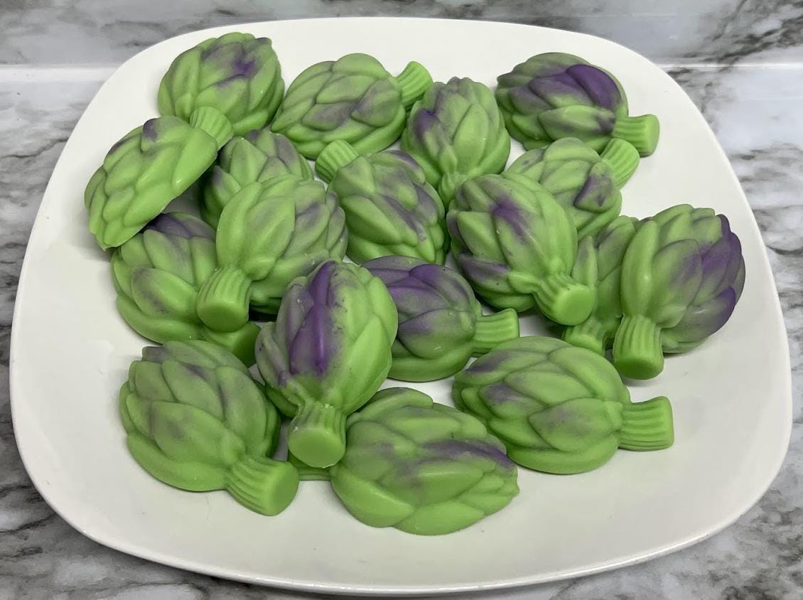 ARTICHOKE wax melts | Vegetable Veggies | Honeysuckle fragrance |  6.25 oz | 6 Melts