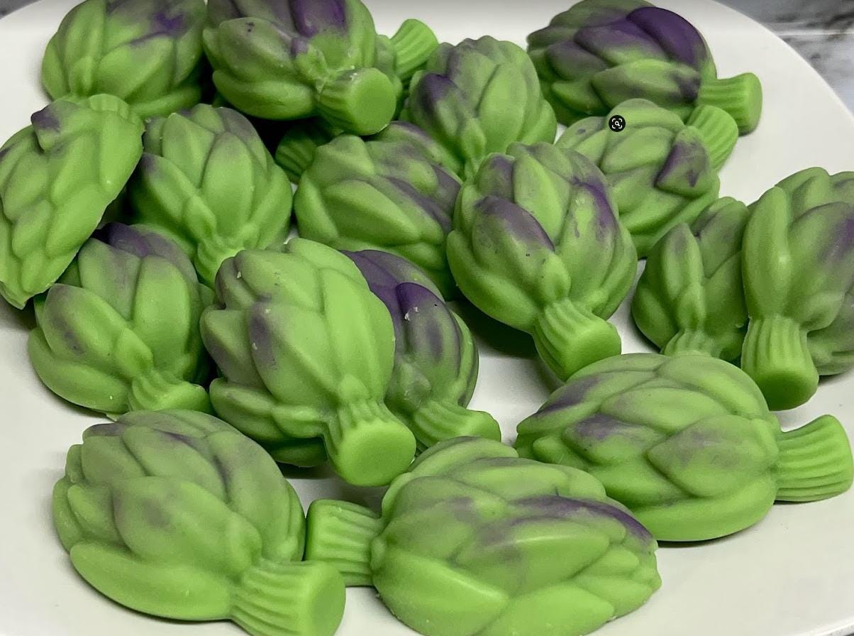ARTICHOKE wax melts | Vegetable Veggies | Honeysuckle fragrance |  6.25 oz | 6 Melts